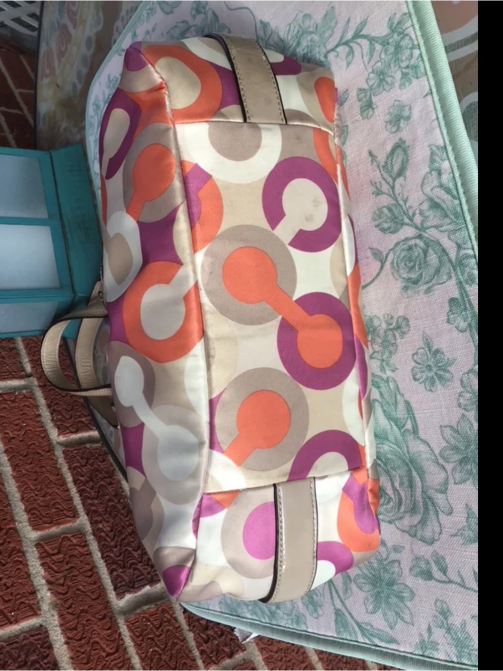 Coach Madison Maggie OP art scarf print shoulder bag vintage - Picture 5 of 13